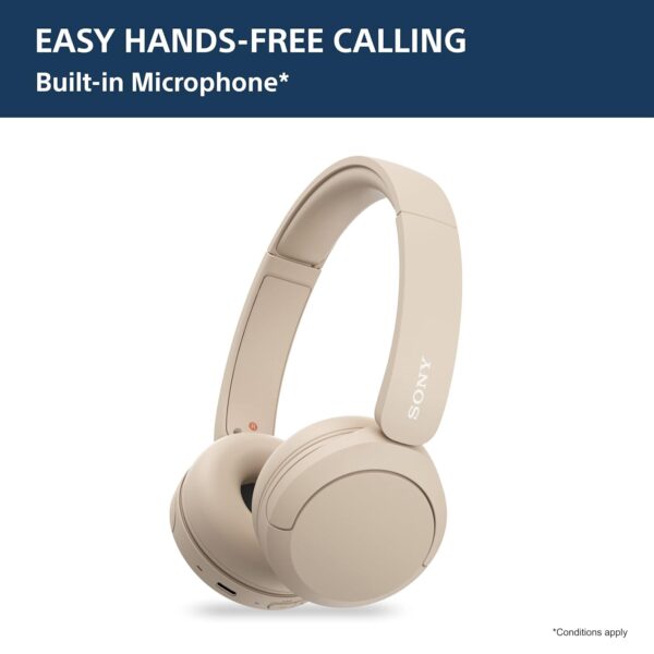 Sony WH-CH520 Wireless Bluetooth Headphones on Ear with Mic, Up to 50Hrs Battery, Quick Charge, DSEE Upscale, Multipoint Connectivity, Voice Assistant, Customized EQ-Beige - Image 2