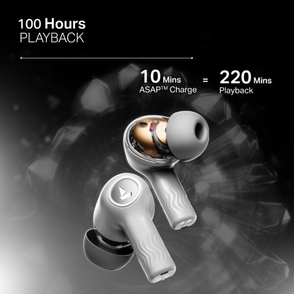 boAt Nirvana Crystl (2025 Launch), Transparent Case,Spatial Audio, ANC(~32dB), 100Hrs Battery,4Mics ENx,App Support, Bluetooth Earbuds, TWS Ear Buds Wireless Earphones with mic - Image 2