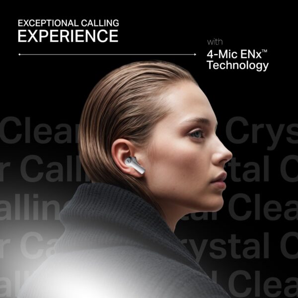 boAt Nirvana Crystl (2025 Launch), Transparent Case,Spatial Audio, ANC(~32dB), 100Hrs Battery,4Mics ENx,App Support, Bluetooth Earbuds, TWS Ear Buds Wireless Earphones with mic - Image 3