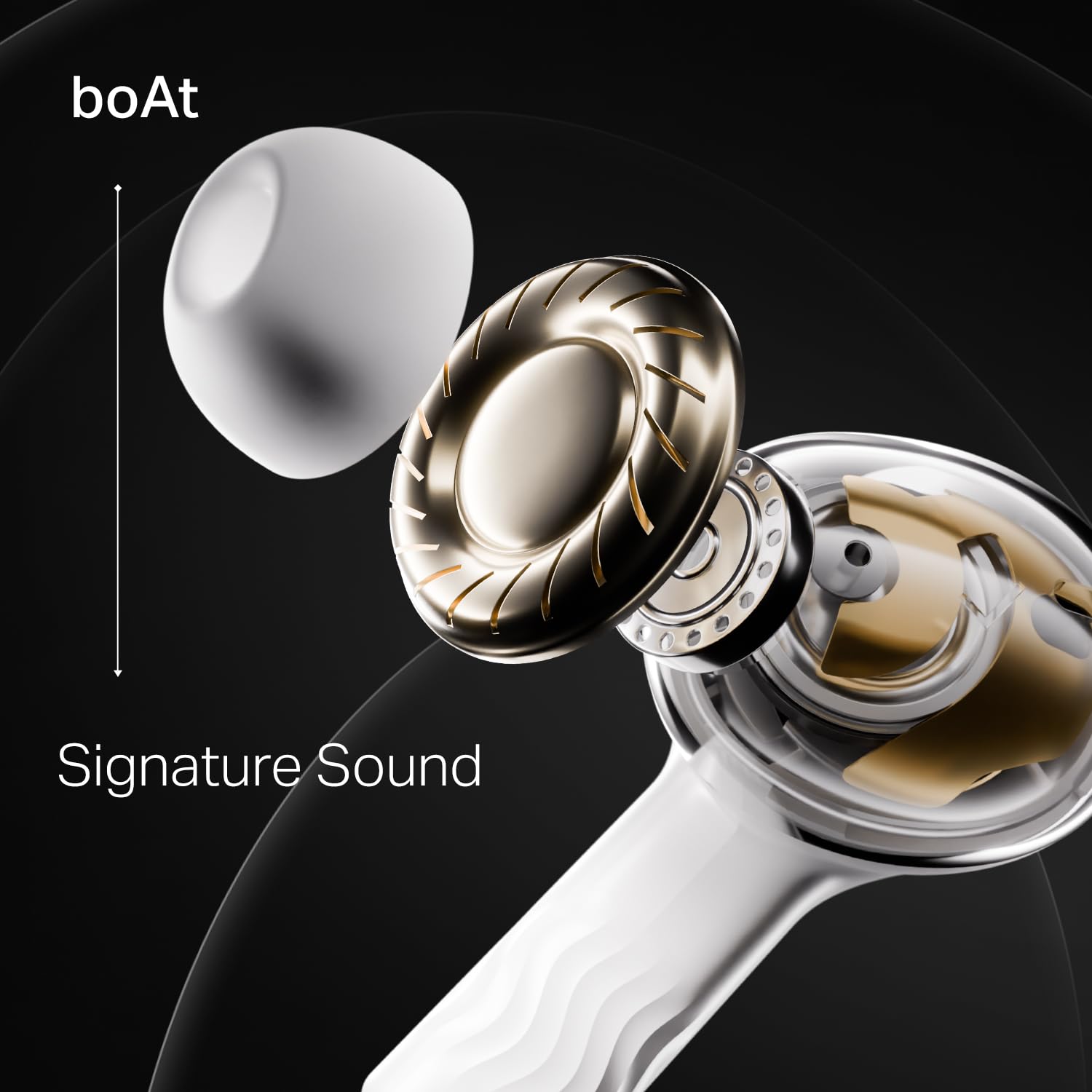 boAt Nirvana Crystl (2025 Launch), Transparent Case,Spatial Audio, ANC(~32dB), 100Hrs Battery,4Mics ENx,App Support, Bluetooth Earbuds, TWS Ear Buds Wireless Earphones with mic - Image 5