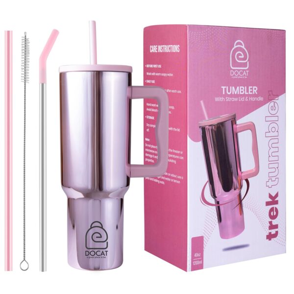DOCAT 1200ML Stainless Steel Tumbler with Lid and Straw, Hot and Cold Double Insulated Sipper Mug