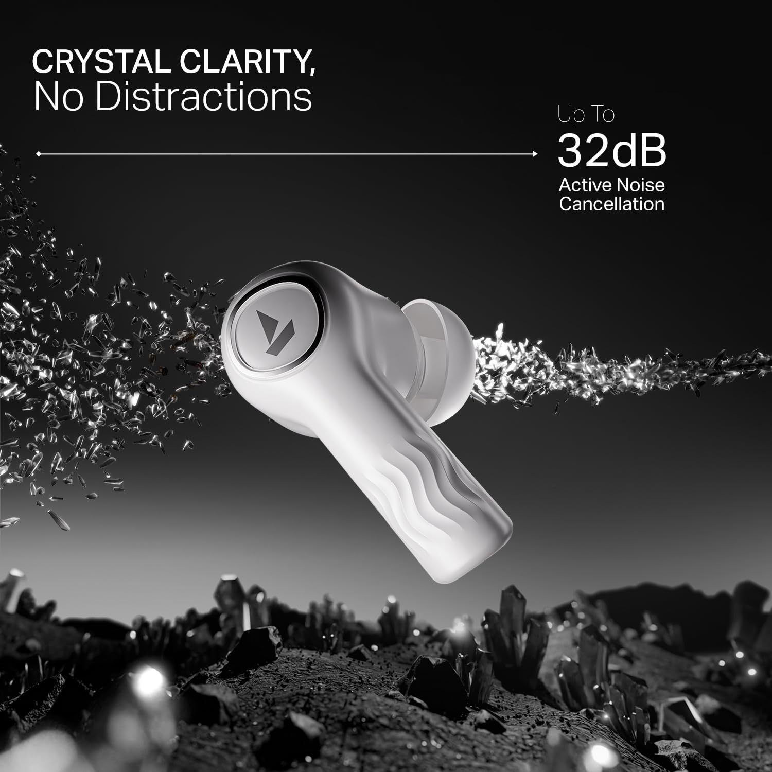 boAt Nirvana Crystl (2025 Launch), Transparent Case,Spatial Audio, ANC(~32dB), 100Hrs Battery,4Mics ENx,App Support, Bluetooth Earbuds, TWS Ear Buds Wireless Earphones with mic - Image 4