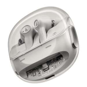 boAt Nirvana Crystl (2025 Launch), Transparent Case,Spatial Audio, ANC(~32dB), 100Hrs Battery,4Mics ENx,App Support, Bluetooth Earbuds, TWS Ear Buds Wireless Earphones with mic